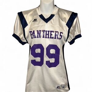 Russell Athletic White and Purple Panthers Jersey
